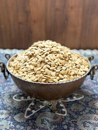 عکس تخمه کدو سایز ۱۱ وارداتی؛ تخمه کدو درشت و خام مناسب مصرف تنقلات، فروشگاه آجیل و خشکبار و خرید عمده